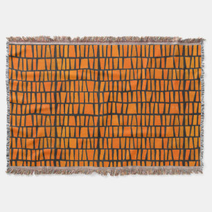 Cobertor Teste padrão tribal da laranja e do africano negr