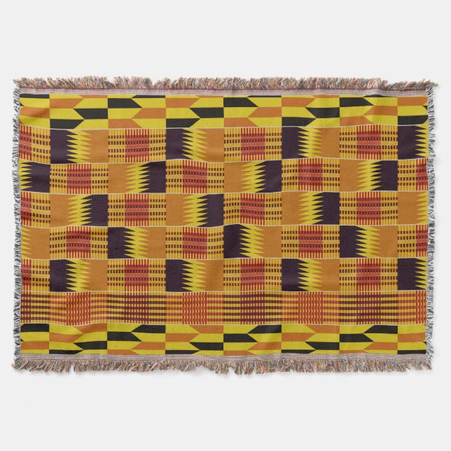 Cobertor Têxtil Cerimonial Africano do Kente (Frente)