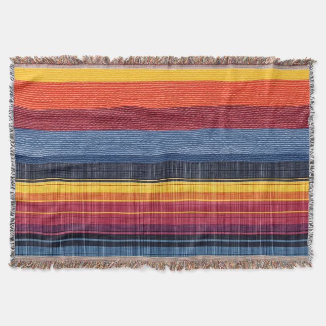 Cobertor Textura Colorida de Rastilho Faux Denim (Frente)