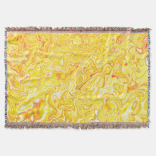 Cobertor Textura de mármore amarelo de limão e mel Abstrato