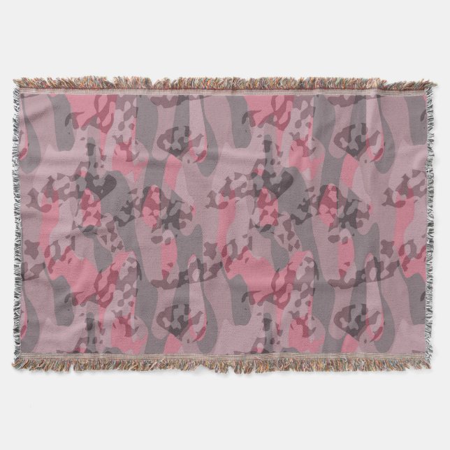 Cobertor textured pink and mauve Camo abstract (Frente)