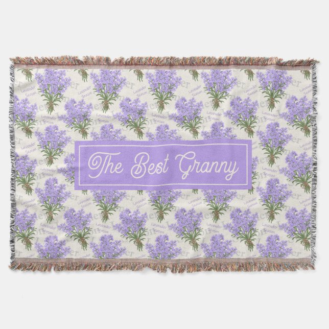 Cobertor The Best Granny Lavender Floral Cozy Fleece Blanke (Frente)