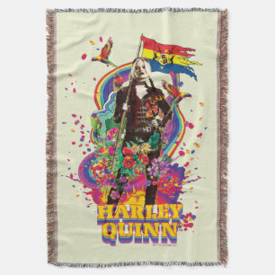 Cobertor The Suicide Squad Harley Quinn Flowers & Rainbow