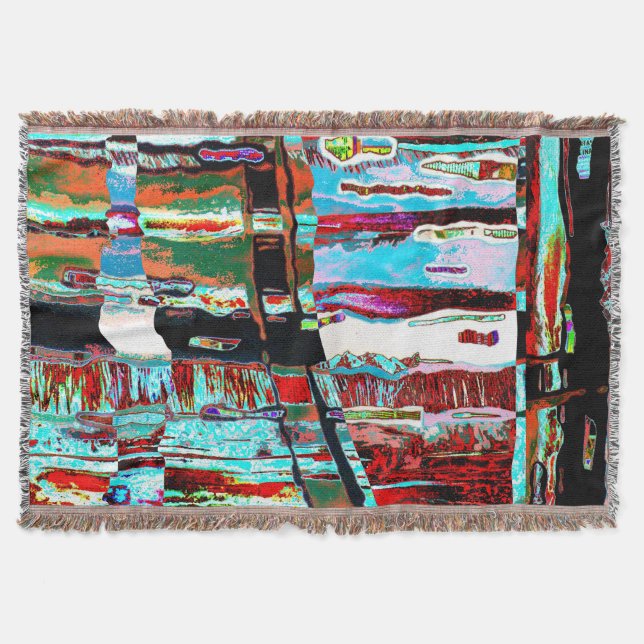 Cobertor Throw Blanket Collapse Reflection Abstract Design (Frente)