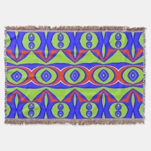 Cobertor Throw Blanket Padrão de tecido azul verde moderno