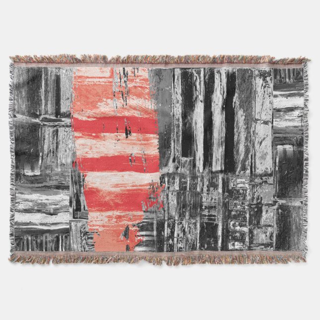 Cobertor Throw Blanket – Red Pulse Abstract Design (Frente)
