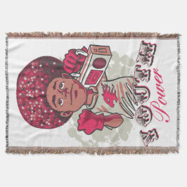Cobertor Throw Blanket – YOUTH Power Afro & Boombox Urban