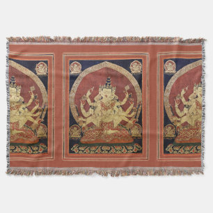 Cobertor Tibetano Thangka de Guhyasamaja Akshobhyavajra