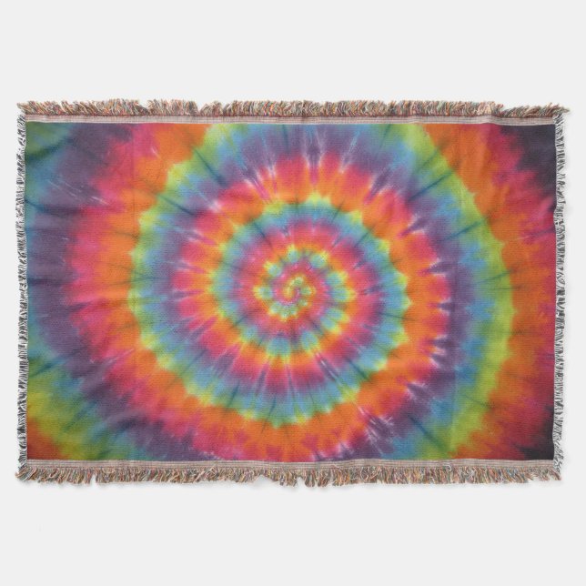 Cobertor Tie Dye da espiral brilhante (Frente)
