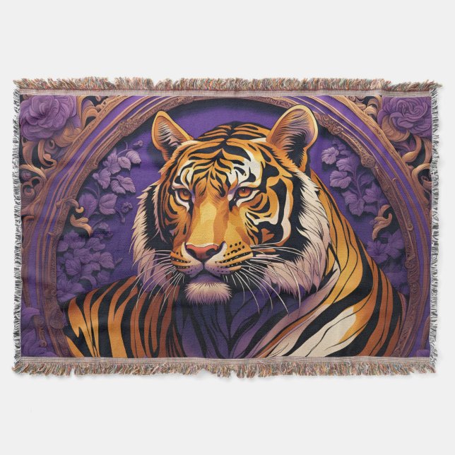 Cobertor Tigre em roxo (Frente)