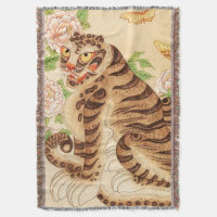 Tigre Listrado Coreano Minhwa Vintage