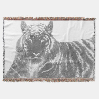 Cobertor Tigre Preto e Branco