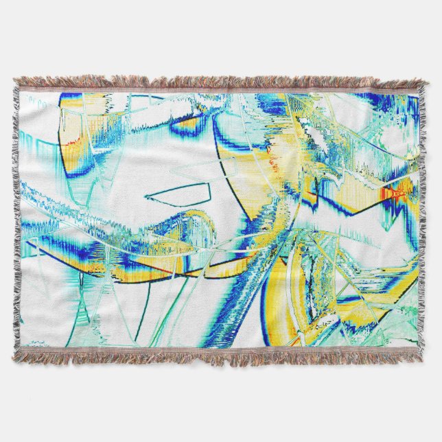 Cobertor Tinta cortada no, imagem com mancha azul-ciana ama (Frente)