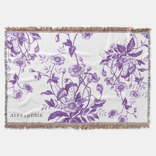 Cobertor Toalhete Francês Vintage Roxo Personalizado (Frente)