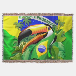 Cobertor Toco Toucan com bandeira do Brasil