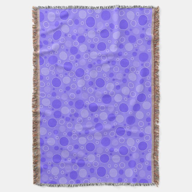 Cobertor Tons de roxo lilás com bolinhas em estilo retrô do (Frente Vertical)