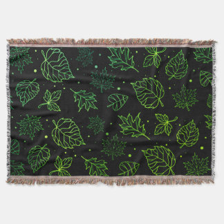 Cobertor Toque de Elegância Verde Folhas em Preto