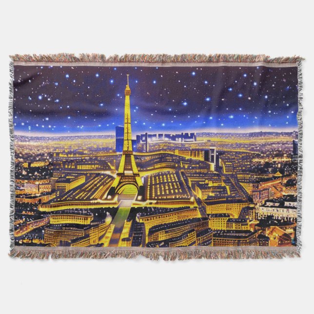 Cobertor Torre Eiffel e Paris sob as Estrelas (Frente)
