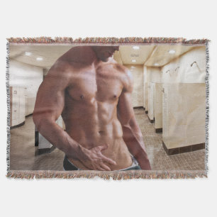 Cobertor Torso masculino musculoso sem camisa de SlipperyJo