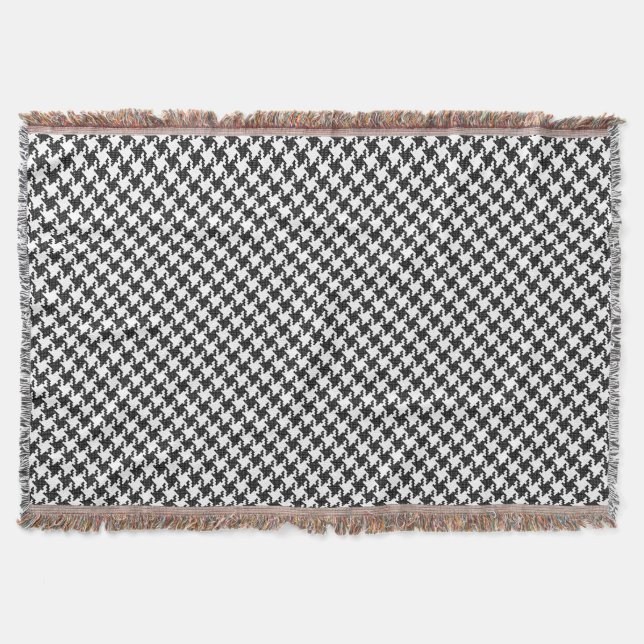 Cobertor Traço cruzado preto&branco Houndstooth Pied-de-Pou (Frente)