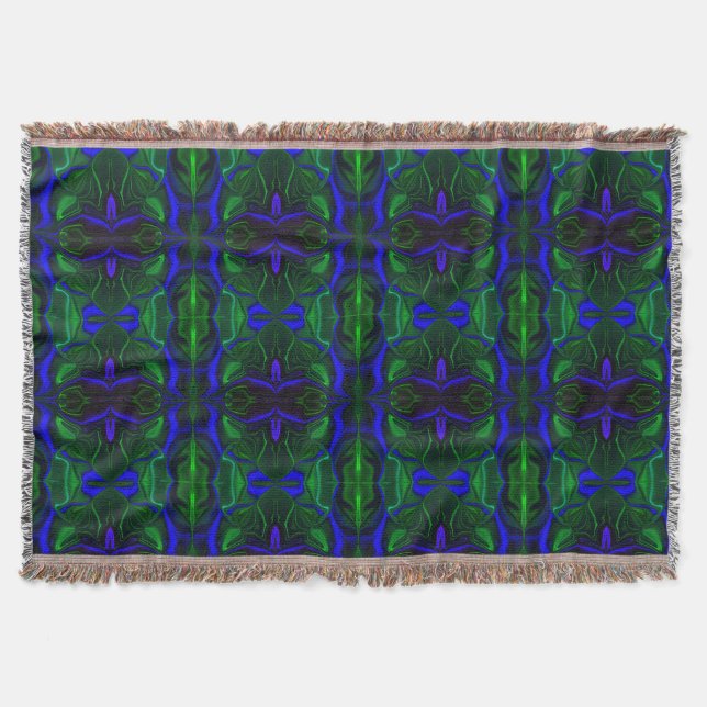 Cobertor Traços azuis é 'flutu ando' sobre fundo. (Frente)