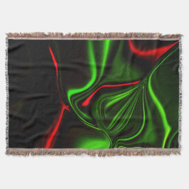 Cobertor Traços curvos verdes e vermelhos sobre fundo verde