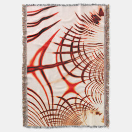 Cobertor Traços curvos vermelhos cruzados com efeito envelh