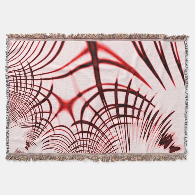 Cobertor Traços curvos vermelhos cruzados sobre fundo leve (Frente)