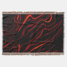 Traços longos vermelhos ondulados sobre fundo pret