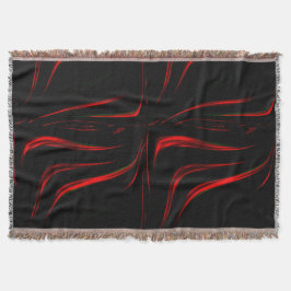 Cobertor Traços vermelhos ondulados sobre fundo preto