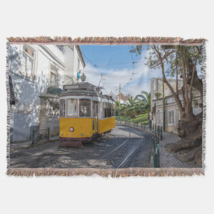 Cobertor Trama amarela na rua em Lisboa, Portugal