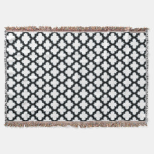 Cobertor Trellis branca e preta, lete, quatrefoil