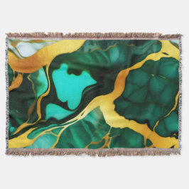 Cobertor Trendy Green Dourado mármore amarelo verde