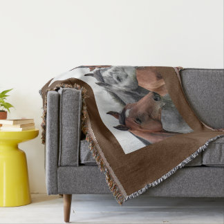 Cobertor Três Cabeça de Cavalo Jogar Banheira Equestre