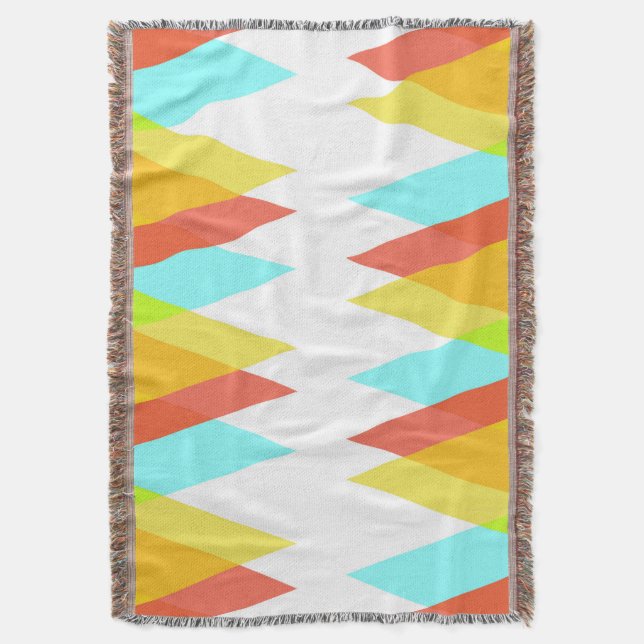 Cobertor Triângulos amarelos, vermelhos e azuis de cadete (Frente Vertical)