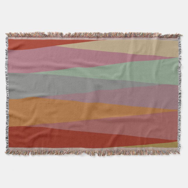 Cobertor Triângulos Modernos Coloridos do Século médio (Frente)