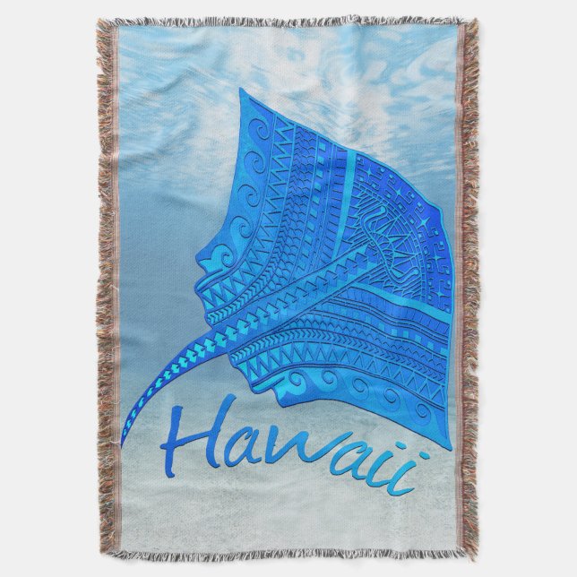 Cobertor Tribal Hawaiian Stingray (Frente Vertical)