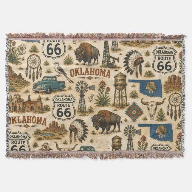 Cobertor Trilha da Rota 66 em Oklahoma Comfort (Frente)
