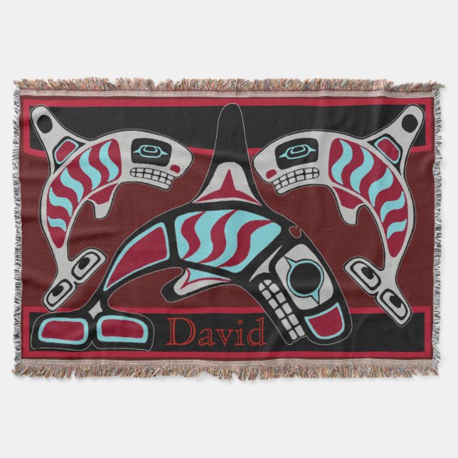 Cobertor Trio da baleia de assassino de Tsimpsian (Frente)