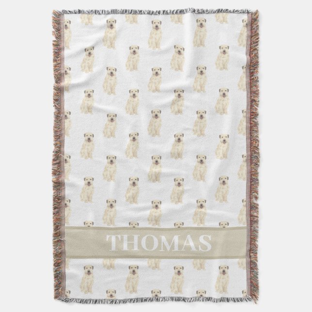 Cobertor Tripulante Personalizado Terrier Tan & White (Frente Vertical)