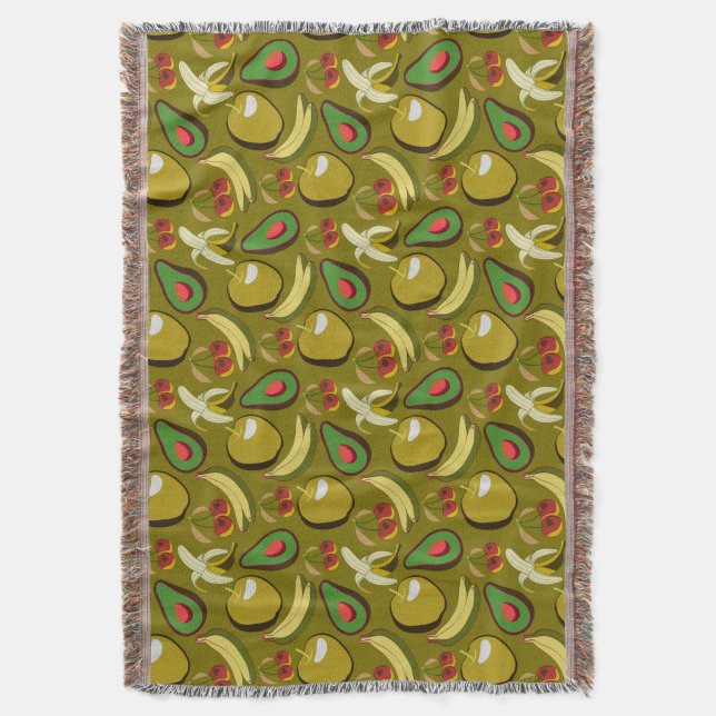 Cobertor Tropical fruit seamless pattern yellow (Frente Vertical)