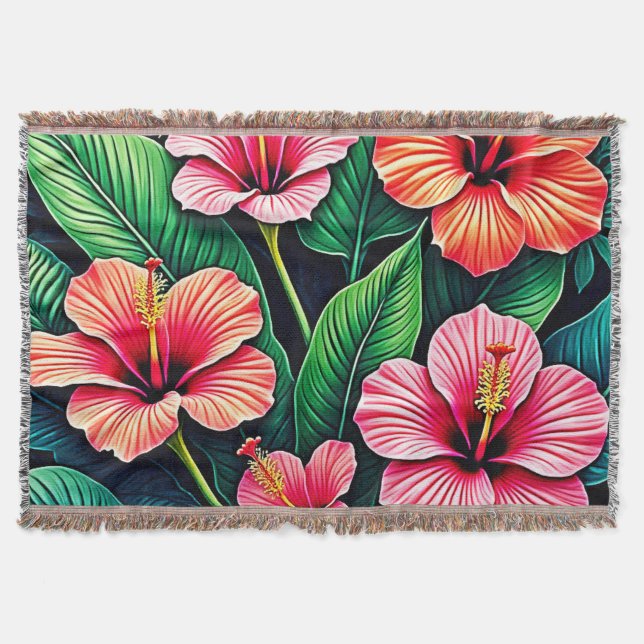 Cobertor Tropical Hibiscus Bloom Artistry (Frente)