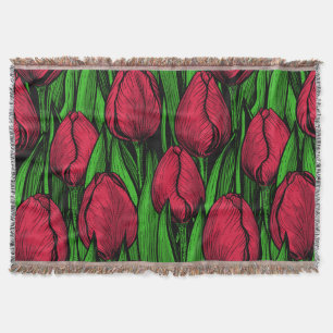 Cobertor Tulipas vermelhas