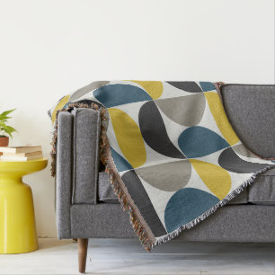 Cobertor Turmer Moderno do Século médio Gunmetal e azul