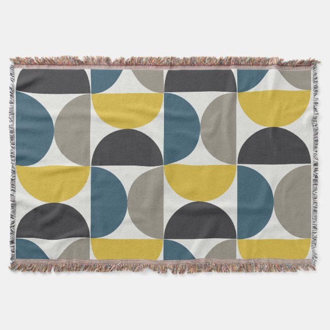 Cobertor Turmer Moderno do Século médio Gunmetal e azul (Frente)