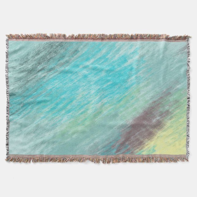 Cobertor Turquesa, Abstrato de mármore verde e Mauve (Frente)