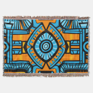 Cobertor turquesa e padrão abstrato azul