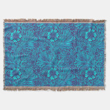 Turquesa venenosa padrão floral roxo escuro