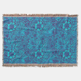 Cobertor Turquesa venenosa padrão floral roxo escuro