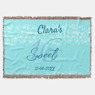 Cobertor Turquoise teal agate doce 16 anos adicione nome da